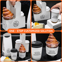 Support de tasse jetable portable avec couvercle, design FLOR, emballage en papier pour café et thé au lait, pour 1 ou 2 tasses