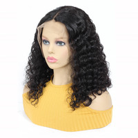 Perruques Courtes Bob Ondulées Pas Chères en Cheveux Humains, Perruque Lace Frontale Brésilienne Bouclée Sans Colle HD pour Femmes Noires