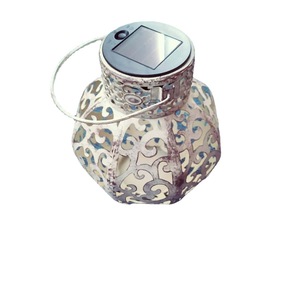 Solar Lantern Led Iron Art Hanging Outdoor Garden Light Decor With Solar Panel And <b>Battery</b> Included - Product Image 5