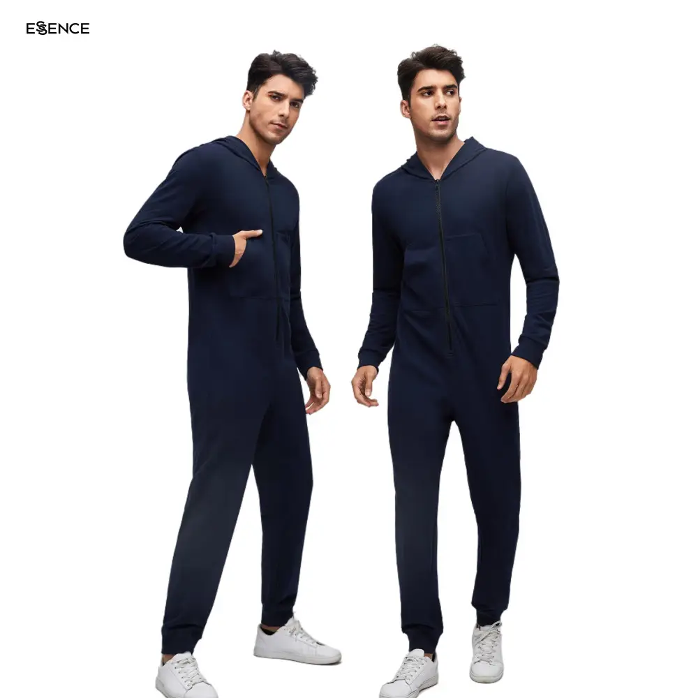 Thermal Bambus-Pyjama Mnner Overalls - Atmungsaktive Nachtwsche