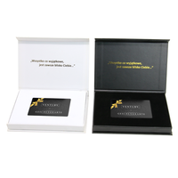 Boîte cadeau VIP personnalisée de luxe blanche et noire pour carte de crédit, échange commercial, adhésion et invitation, coupon bonus, emballage de carte