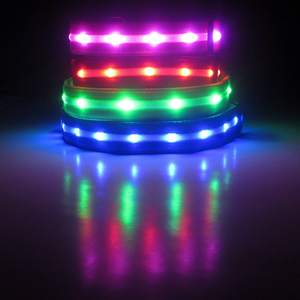 맞춤형 반려견 목줄 야간 안전 USB 충전식 <span class=keywords><strong>LED</strong></span> 야광 조절 가능 발광 목줄 및 리드줄 세트 - Product Image 3