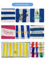 Serviette de plage rayée de style turc avec pompons, légère, séchage rapide, très absorbante, pour la plage, le yoga, la piscine, le pique-nique, les voyages