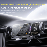 Cargador de Coche, Novedades, Pantalla Plegable Personalizable, Cargador Inalámbrico Rápido de 15 W para Móvil, Soporte de Ventilación de Aire, Portátil y Ajustable