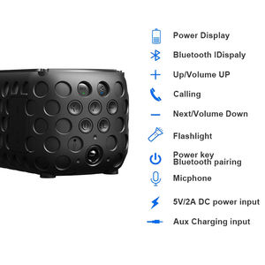 Altavoz ES-T60 Caixa De Som Bombox de 10 W, Sonido Estéreo Potente, Altavoces Portátiles con Subwoofer, Altavoz Dual con Micrófono, Altavoz Bluetooth Solar - Product Image 2