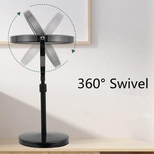 Height Adjustable Chrome Black Finish 8 Inch <strong>7X</strong> Tabletop Makeup <strong>Mirror</strong> - Product Image 4