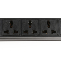 Multiprise universelle OEM 19 pouces 6 voies 1U pour montage en rack, unité de distribution d'alimentation (PDU) avec protection contre les surcharges et les courts-circuits