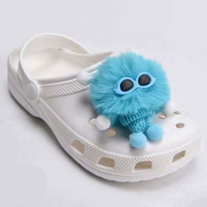 Animal Cute Cartoon Sport <span class=keywords><strong>Food</strong></span> Girl Personnalisé Style Simple Fluffy Cute Faux Fur Pompom Pompon Fur Clog Shoe Charmas - Product Image 3