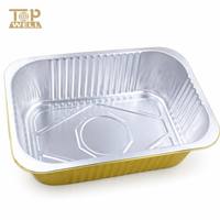 Barquette en aluminium extra profonde personnalisée de 3750 ml, 281x195x85 mm, jetable, rectangulaire, pour plats à emporter des compagnies aériennes