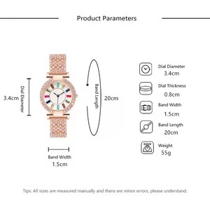 Ladies <strong>Watches</strong> Quartz Movement Crystal Diamond Classic Fashion Romantic Jewelry Cuff Bracelet <strong>Watches</strong> <strong>Set</strong> - Product Image 3