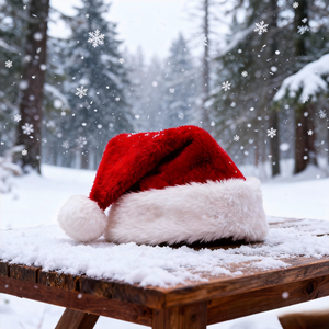 Chapeau de Père Noël de Noël - Matériel en velours ultra doux, chapeau festif confortable pour adultes et enfants, décoration de fête de Noël - Product Image 1