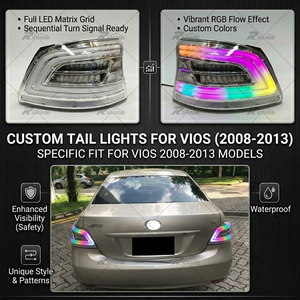 Feu arrière pour Toyota Vios/<span class=keywords><strong>Yaris</strong></span> 2008, LED RGB, feu stop arrière, style <span class=keywords><strong>GR</strong></span> <span class=keywords><strong>Sport</strong></span>, accessoires - Product Image 2