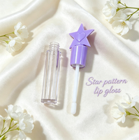 Tube de brillant à lèvres en ABS de 1-2 ml, forme étoile mignonne, couleurs personnalisables : violet, rose, noir