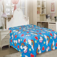 Couverture de literie licorne pour enfants, nouveauté, vente en gros, style dessin animé, pour filles, taille double, voyage,