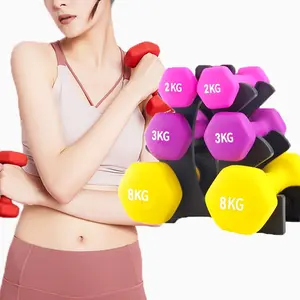 Custom Fitness Multi-color Cheap Wholesale Gym Training Exercise Neoprene Vinyl Coated Dipping Dumbbell Set