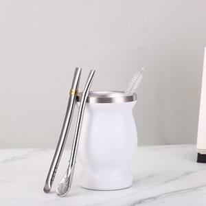 Vaso de Acero Inoxidable 304 de 8oz con Aislamiento de Doble Capa para Mate Argentino, Mini Taza Tipo Calabaza - Product Image 3