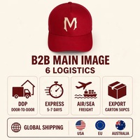 Gorra de Béisbol Bordada en 3D Personalizada, Gorra de Sarga de Algodón de 6 Paneles, Estilo Vintage Gótico con Letra M, Ajustable, Venta al Por Mayor, OEM, MOQ Bajo