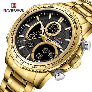 <span class=keywords><strong>NAVIFORCE</strong></span> 9182 2025 nuevo reloj deportivo para hombre, reloj de pulsera Original de lujo, relojes impermeables de acero inoxidable con doble pantalla para hombre - Product Image 2