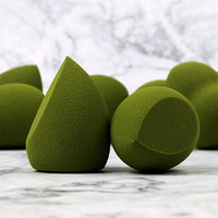 Usine directe sans latex PU maquillage éponge mélangeur doux vert végétalien fond de teint maquillage éponge bouffée outil