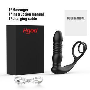 Hochwertige Fernbedienung Teleskop Sexspielzeug Prostata Massage Cockring mit Anal Plug Vibrator - Product Image 6