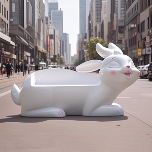 Silla de fibra de vidrio con forma de cerdo caprichoso junto al mar Silla de salón de fibra de vidrio de cerdo rosa encantador con fondo de océano - Product Image 5