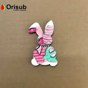 Stiker magnet kulkas kelinci unik magnet sublimasi kosong untuk Paskah