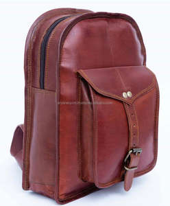 Mochila De cuero marrón Vintage Casual mochila bolsas - Product Image 3