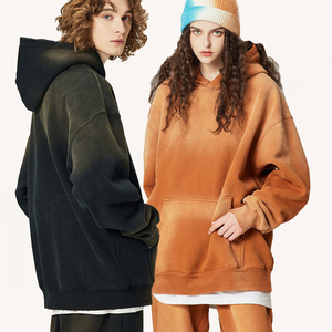 Custom Logo Pullover Sweatshirts 380 Gsm Blank Fleece Oversized Heavyweight Vintage Acid Washed Mens Hoodie & <b>Sweatpants</b> <b>Set</b> - Product Image 1