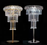Centre de table en cristal doré, support à fleurs en métal, décoration de mariage, centre de table, vase à fleurs doré, décoration de table, support lumineux