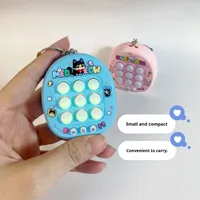 Nouvelle console de jeu mini anti-stress Tic-tac-toe, porte-clés portable en PVC, jouet anti-stress musical/avec vocalisation, cadeau