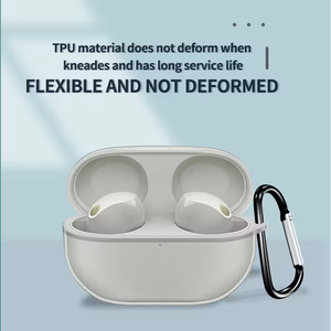 Nueva llegada para <span class=keywords><strong>Sony</strong></span> funda transparente TPU impermeable funda protectora para auriculares con gancho - Product Image 3