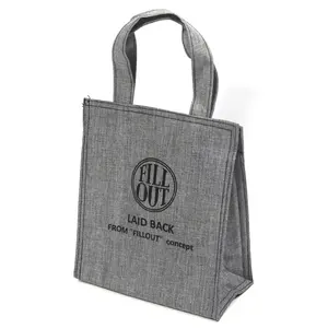 Sac de glace gris pratique et bon marché pour l'école de pique-nique de travail de stockage d'aliments et de boissons écologique avec logo personnalisé