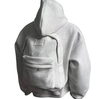Sudadera con capucha extragrande de invierno con cremallera, diseño de mochila, forro polar grueso, personalizada, estilo urbano, para viajes, escuela, niños, unisex