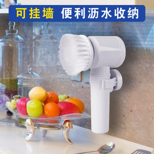 Handheld Electric Cleaning Brush White Sponge Head Household Kitchen <b>Tile</b> <b>Cleaner</b> Cordless Cleaning Tool - Product Image 4