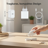 Chargeur Type C 25W le plus vendu, adaptateur de charge super rapide avec câble USB C de 1,5 m pour Samsung pour iPhone