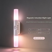 Lampu Kabinet LED Sensor Gerak PIR Modern 5V Bertenaga Baterai, Tahan Air, Kecerahan Tinggi, Finishing Kayu, Untuk Penggunaan di Rumah