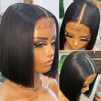 Peluca sin pegamento de cabello liso vietnamita SDD, venta al por mayor de marca privada, peluca de cabello humano vietnamita súper doblemente estirado con encaje frontal