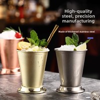 Verre à cocktail Mint Julep en acier inoxydable à bord incurvé Unisweet, tasse à Mojito, capacité 400 ml, design moderne minimaliste, Chine