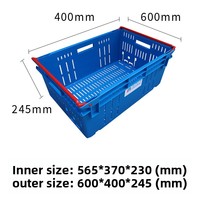 Panier en plastique pour fruits et légumes frais de supermarché avec poignée, sans couvercle, empilable, en polypropylène haute résistance