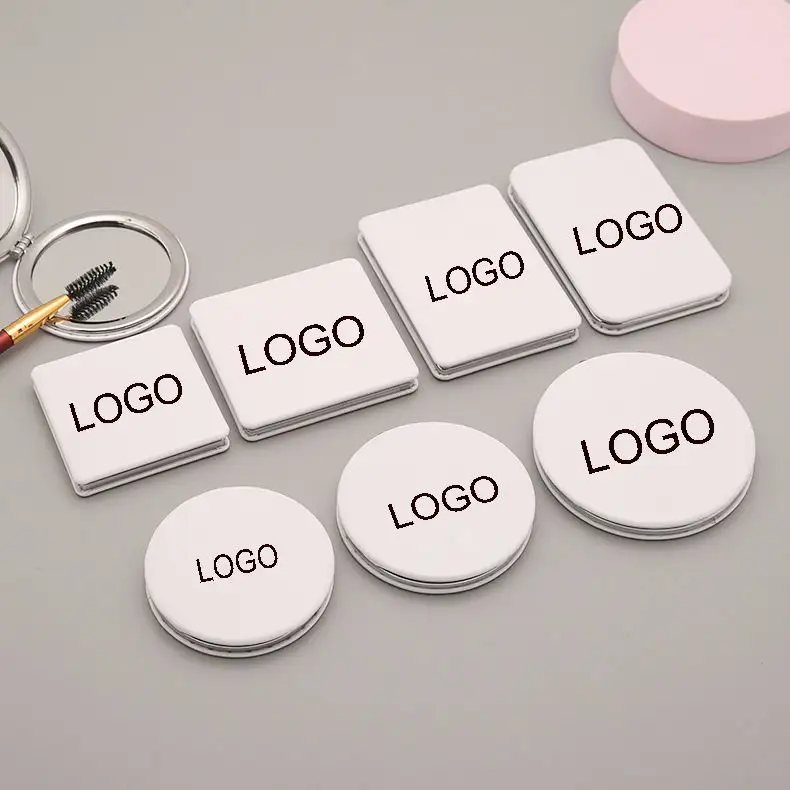 로고가 있는 좋은 품질 맞춤형 충전식 양면 메이크업 거울 키 체인 작은 화장품 포켓 거울 OEM 및 ODM