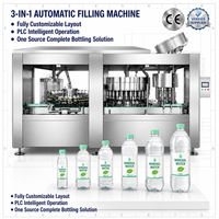 Machine de remplissage automatique d'eau pure minérale en bouteilles PET et en verre, avec rinçage et bouchage automatiques, de haute précision