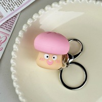 Gantungan Kunci Mini Mushroom Button Clicker, Mainan Penghilang Stres, Gantungan Kunci Dekompresi