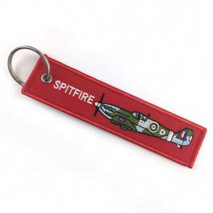 Custom <b>Letters</b> Embroidery Key Chain Pendant Woven Red Embroidery Keychain - Product Image 3
