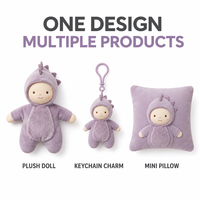 Peluche Bébé Dragon Mauve Adorable, Jouet en Peluche Personnalisé, Combinaison à Capuche Douce, Figurine Décorative, Faible MOQ, Fabricant OEM ODM