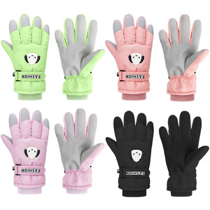 Gants de ski pour enfants, doublure polaire, écran tactile, chauds pour l'hiver, pour garçons de 6 à 10 ans, dessin animé, épaissis, coupe-vent - Product Image 2