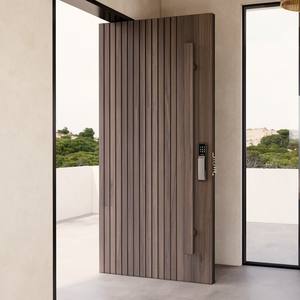 Puertas Pivotantes de Madera de Estilo Europeo para Entrada Principal de Villa, Puertas Exteriores Modernas de Madera de Nogal para Casa - Product Image 5