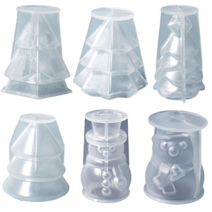 Juego de 17 moldes de silicona antiadherentes de grado alimenticio para decoración de pasteles de Navidad 3D DIY, fabricación de velas hechas a mano, con forma, en bolsa OPP - Product Image 5