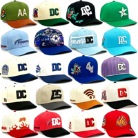 Casquettes de baseball en coton non structurées à 5 ou 6 panneaux, bicolores, avec logo brodé 3D personnalisé pour hommes