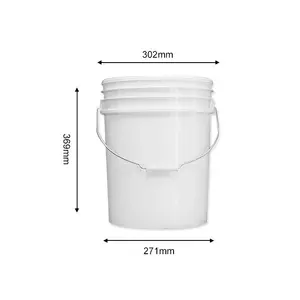 Support Custom Printed Logo 5 Gallon Plastic Bucket 20 L Paint Bucket With Handle