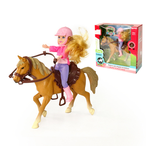 Ensemble d'animaux de ferme en plastique creux, modèle de cheval, <span class=keywords><strong>jouet</strong></span> de <span class=keywords><strong>club</strong></span> avec poupée - Product Image 1